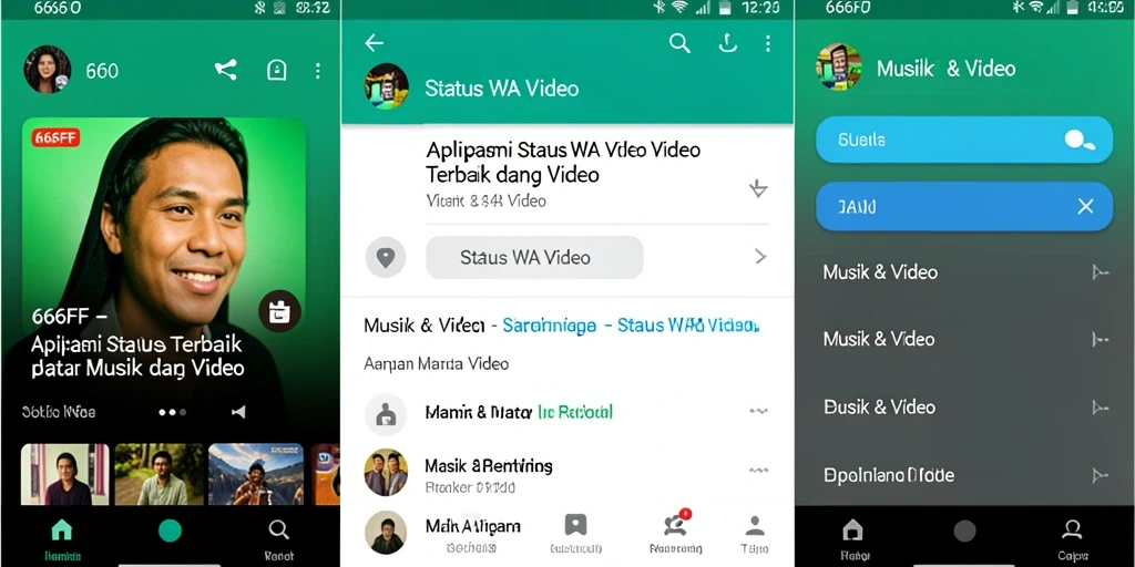 Antarmuka 666FF yang mudah digunakan dan menawan untuk Status WA Video.