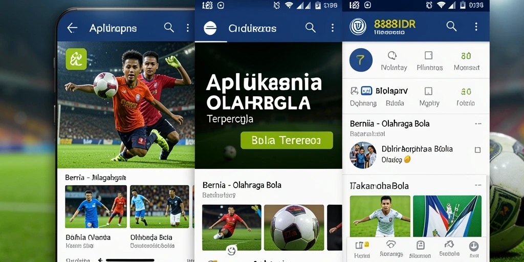 Antarmuka aplikasi 888IDR menampilkan berita olahraga bola terkini dan informasi menarik.