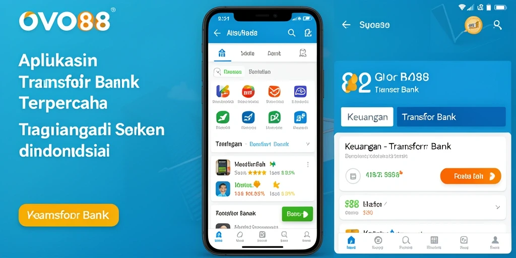 Tampilan antarmuka OVO88 yang sederhana dan fungsional untuk Transfer Bank.