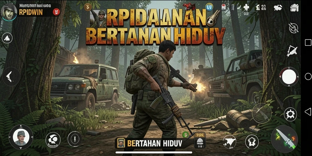 Tampilan antarmuka RPIDWIN dengan fitur bertahan hidup yang menarik.