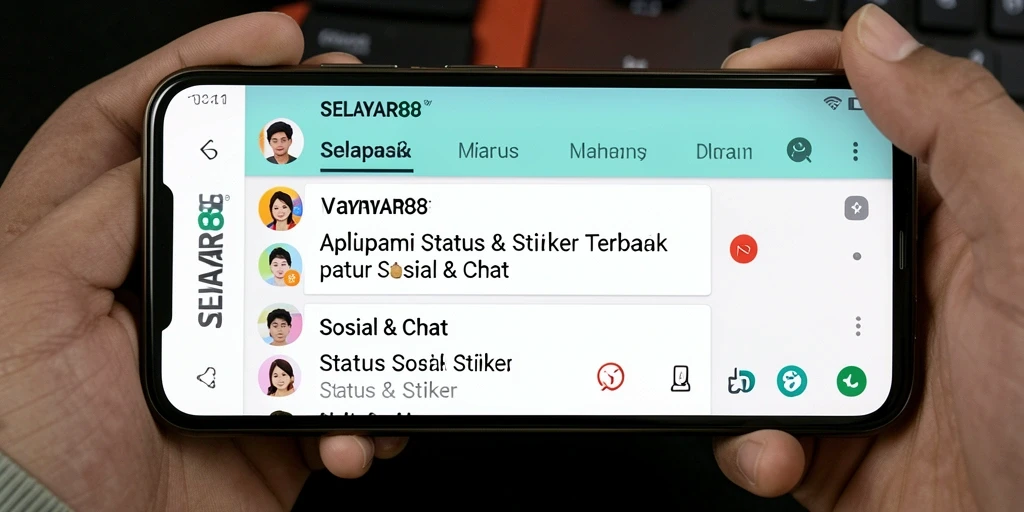 Antarmuka menarik dari aplikasi Status & Stiker SELAYAR88.